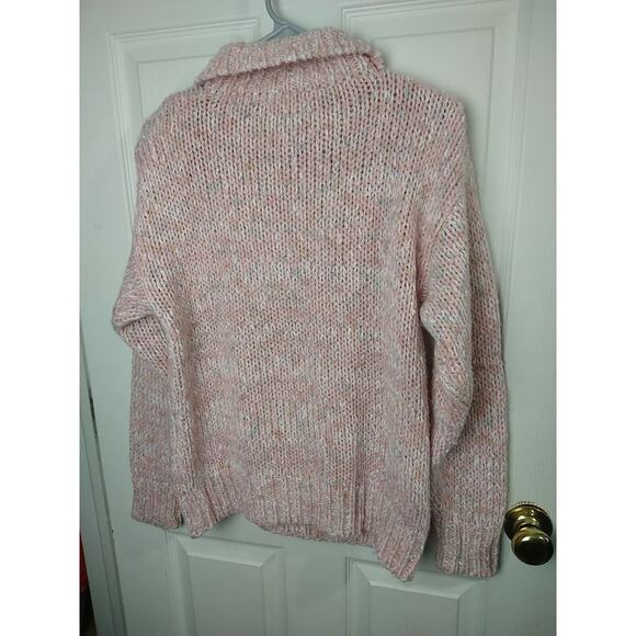 Donagain Woman L Sweater Pink Button Collared Long Sleeve Casual Big Knit... - Picture 9 of 9